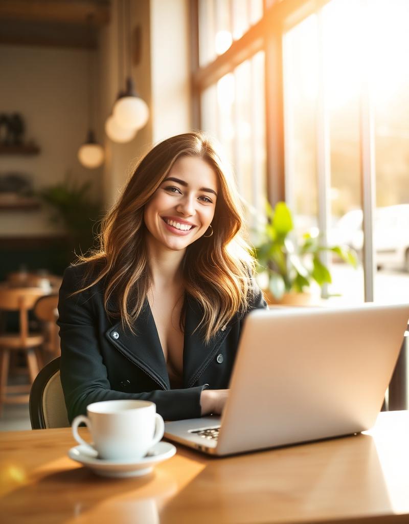 A verified Crush companion enjoying coffee at a sunlit cafe